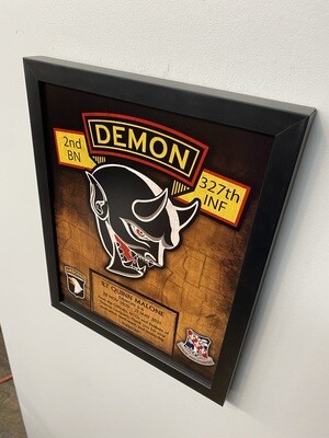 D Co "Demon" 2-327 INF Wood Plaque 12.5"x10.5"