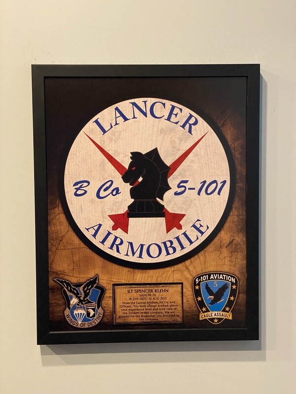 B Co "Lancer" 5-101 AVN Plaque - 20.5"x16.5"
