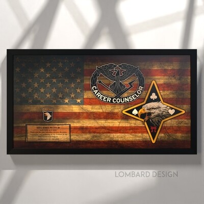 Career Counselor 101st DSB Rustic Flag Plaque - 28.25&quot;x15.25&quot;