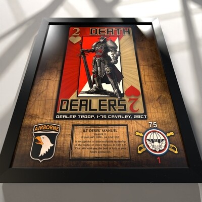D TRP &quot;Death Dealers&quot; 1-75 CAV Rustic Wood Plaque - 20.5&quot;x16.5&quot;
