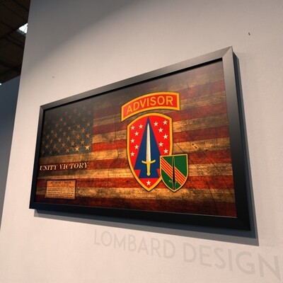 4SFAB Fort Carson Rustic Flag Plaque - 28.25&quot;x15.25&quot;