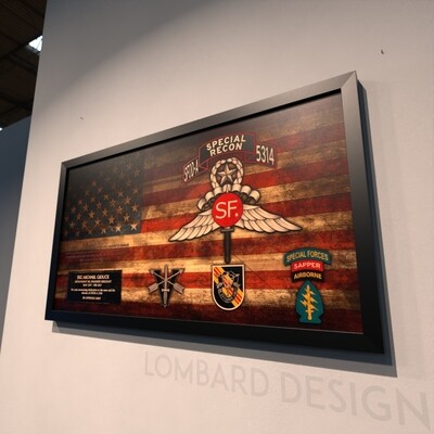 ODA 5314 - A Co. 3-5th SFG(A) Rustic Flag Plaque - 28.25&quot;x15.25&quot;