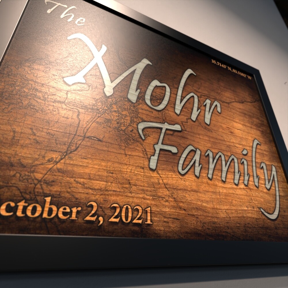 Custom Family Name and Map Plaque - 20.5&quot;x16.5&quot;