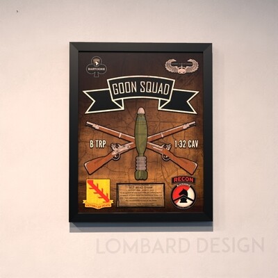 "Goon Squad" B Troop 1-32 CAV Wood Plaque - 20.5"x16.5"