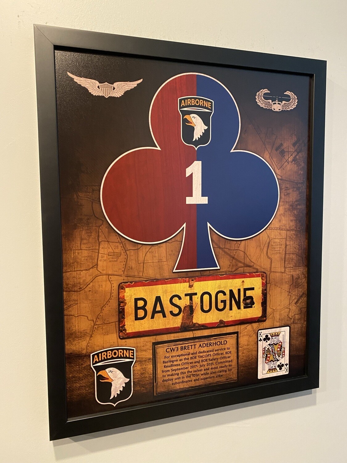 HHC 1BCT "Bastogne" Wood Plaque - 20.5"x16.5"