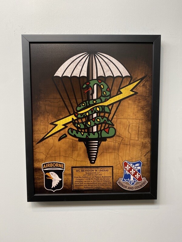 Bushmaster 1-327th Wood Plaque - 20.5&quot;x16.5&quot;