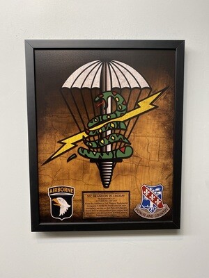 Bushmaster 1-327th Wood Plaque - 20.5&quot;x16.5&quot;