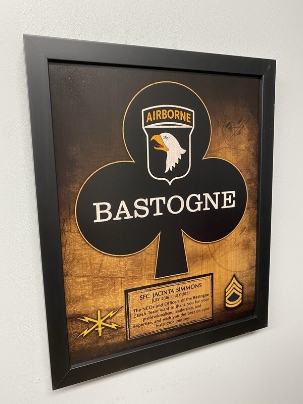 1BCT &quot;Bastogne&quot; Wood Plaque 12.5&quot;x10.5&quot;