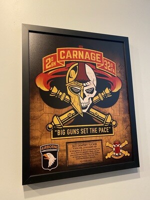 C BTRY &quot;Carnage&quot; 2-32 FAR Wood Plaque - 20.5&quot;x16.5&quot;