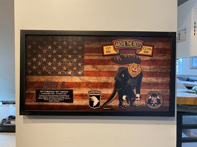 ABU 1-327 IN Rustic Flag Plaque - 28.25&quot;x15.25&quot;