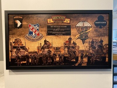 B Co 1-327 IN Group Photo Wood Plaque - 28.25&quot;x15.25&quot;