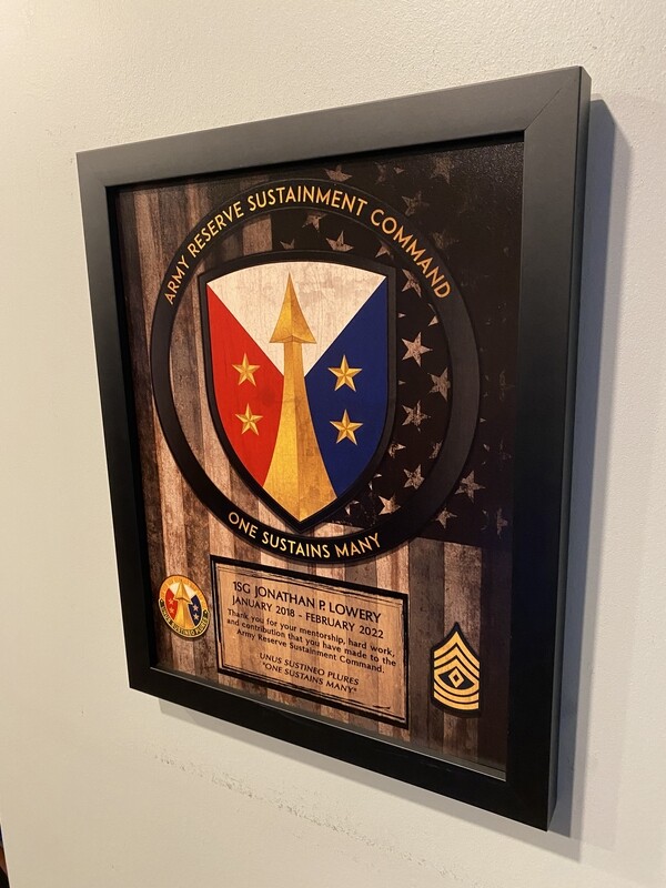 Army Reserve Sustainment Command 12.5"x10.5" Wood Plaque