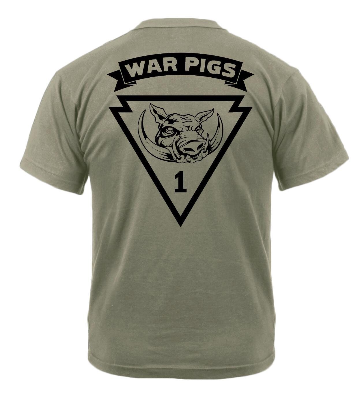 1st Platoon "War Pigs" B TRP 1-32 CAV Coyote T-Shirt