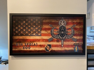 5th SFG(A) EOD Rustic Flag Plaque - 28.25&quot;x15.25&quot;