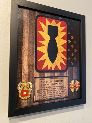 52nd EOD 12.5"x10.5" Wood Flag Plaque