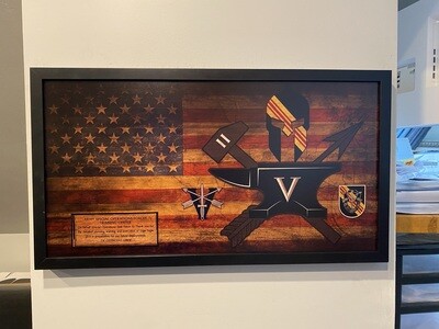 2-5th SFG(A) Rustic Flag Plaque - 28.25&quot;x15.25&quot;