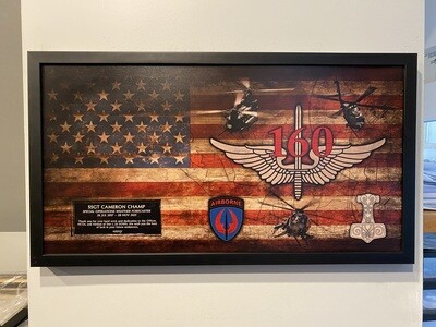 Det 1 23 SOWS Rustic Flag Plaque - 28.25&quot;x15.25&quot;