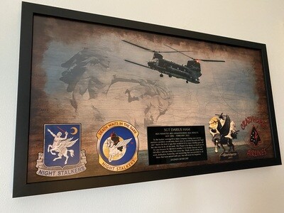 2-160th Chinook Wood Plaque with engraved plate - 28.25&quot;x15.25&quot;