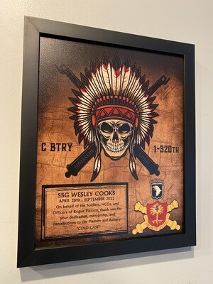 C BTRY &quot;Comanche&quot; 1-320th FA Wood Plaque - 12.5&quot;x10.5&quot;