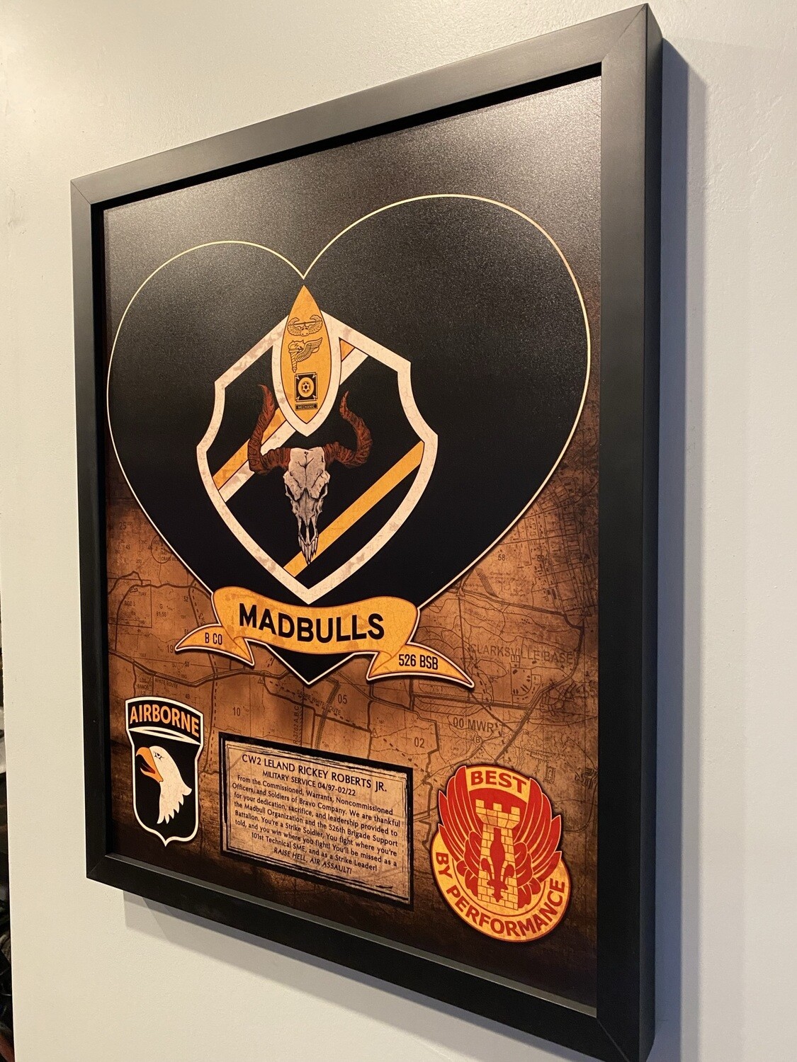 B Co "Madbulls" 526 BSB Stained/Painted wood Plaque - 20.5"x16.5"