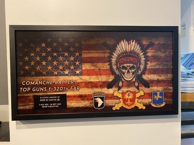 C BTRY 1-320th FA Rustic Flag Plaque - 28.25"x15.25"