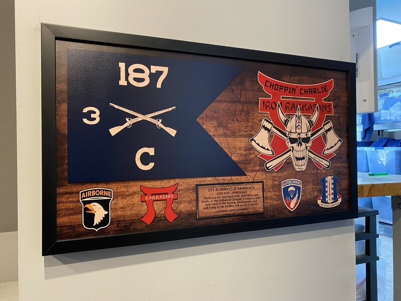 C Co "Choppin'" 3-187 IN Guidon Plaque - 28.25"x15.25"