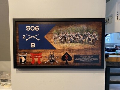 B Co "Dog" 2-506 INF Wood Plaque - 28.25"x15.25"