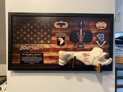 "Bonesaw" Platoon 2-506 IN Rustic Flag Plaque - 28.25"x15.25"