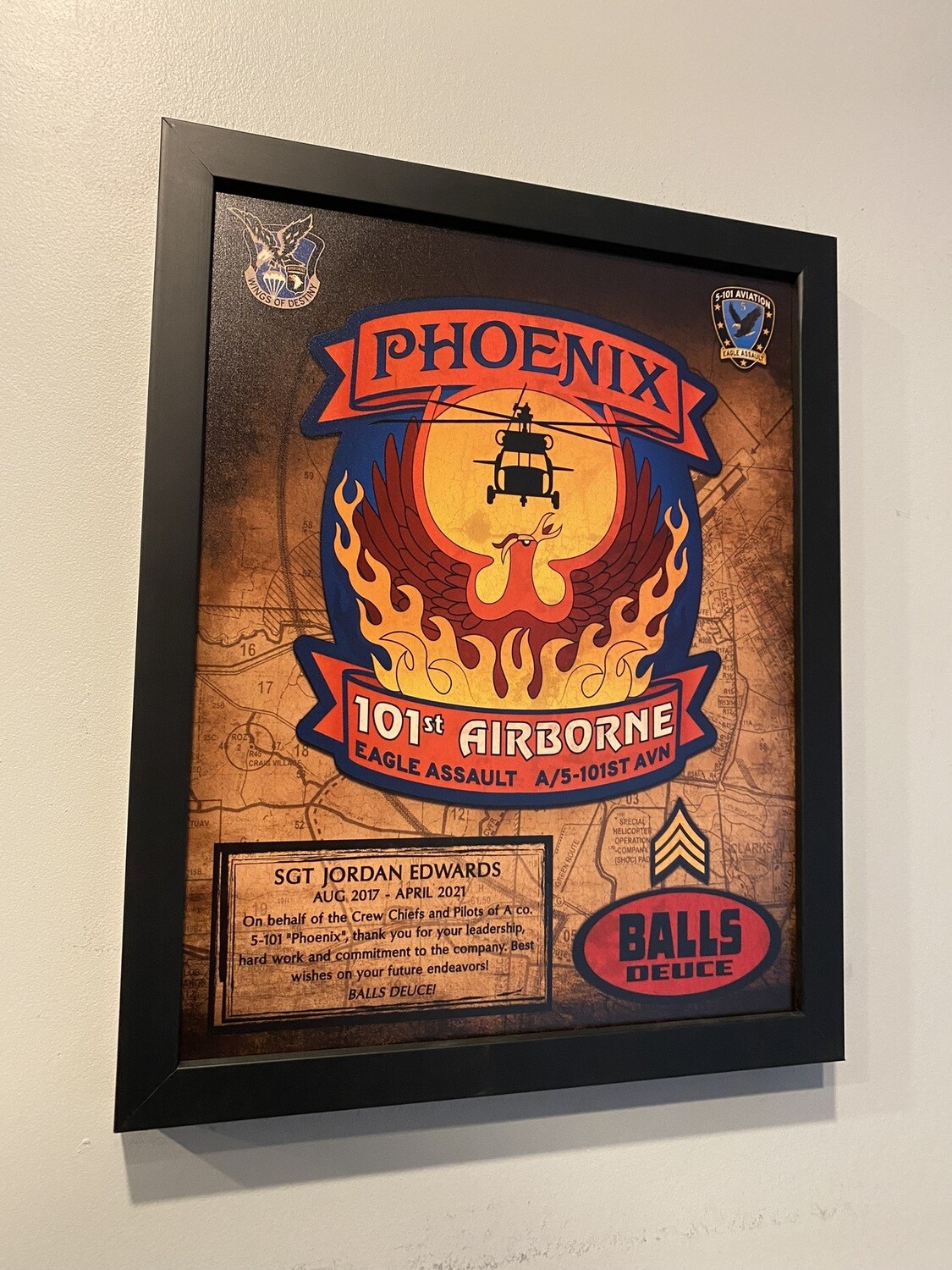 A Co "Phoenix" 1-101 AVN Wood Plaque - 12.5"x10.5"