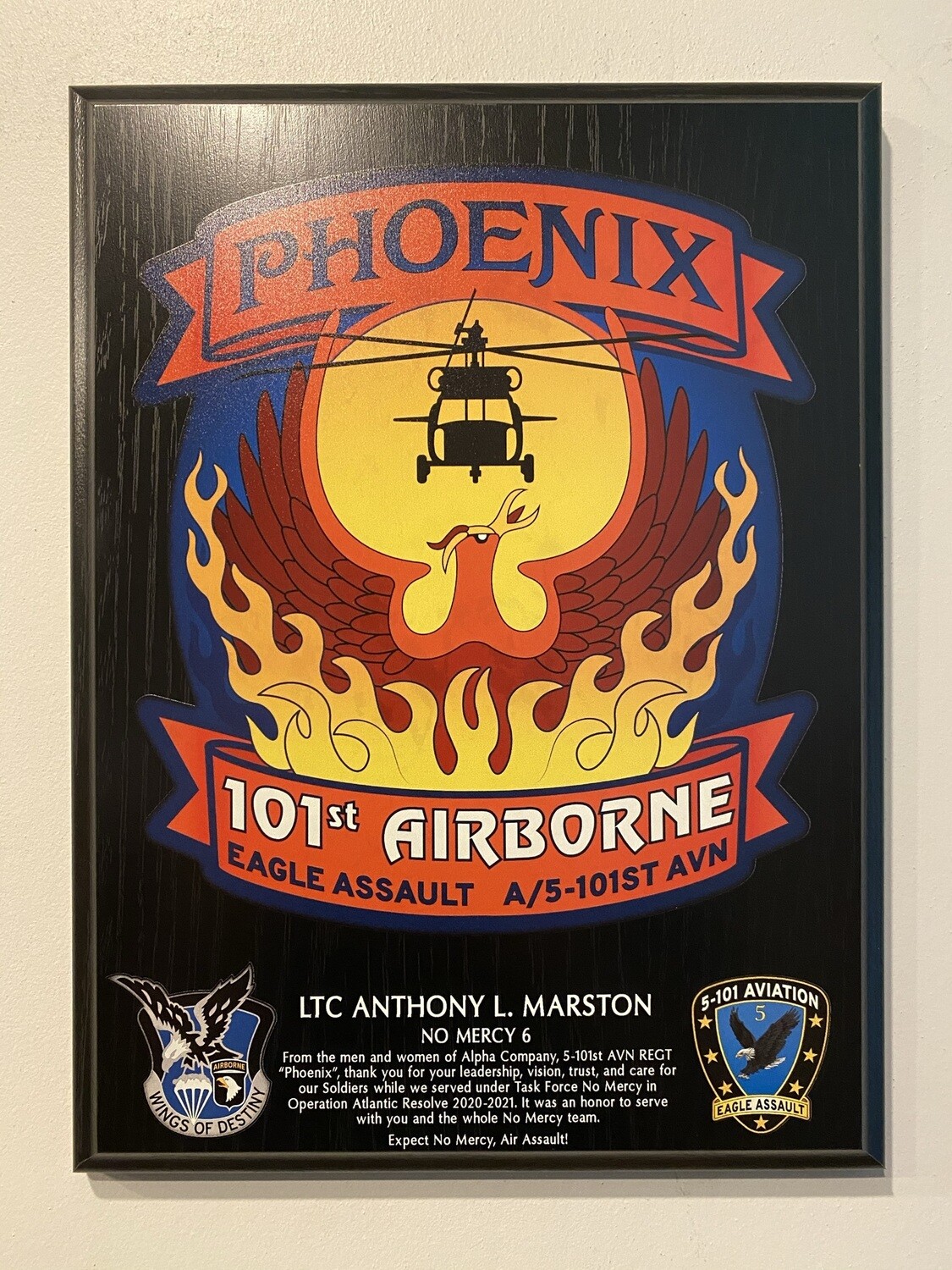 A Co. "Phoenix" 5-101 Wood Plaque - 9"x12"
