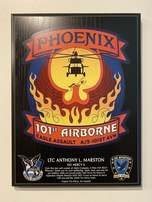 A Co. &quot;Phoenix&quot; 5-101 Wood Plaque - 9&quot;x12&quot;
