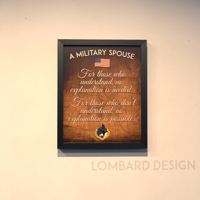 Military Spouse Wood Plaque 12.5&quot;x10.5&quot;
