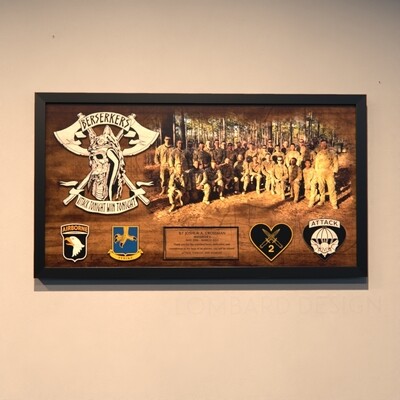 1st Platoon &quot;Berserkers&quot; A Co. 2-502 INF Wood Plaque - 28.25&quot;x15.25&quot;