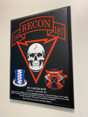 Recon 1-187 IN Plaque - 9&quot;x12&quot;