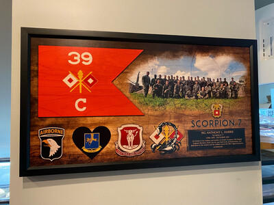 C Co “Scorpion” Guidon and Photo Plaque - 28.25&quot;x15.25&quot;