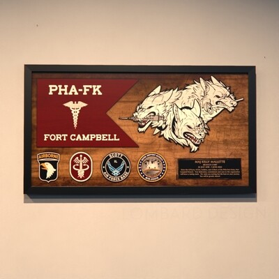 PHA-Fort Knox/Fort Campbell Veterinary Branch Guidon Plaque - 28.25&quot;x15.25&quot;