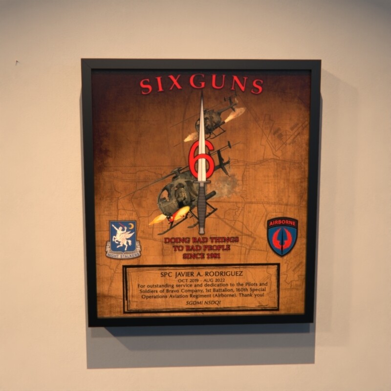B Co 1-160th SOAR(Abn) Wood Plaque 12.5&quot;x10.5&quot;
