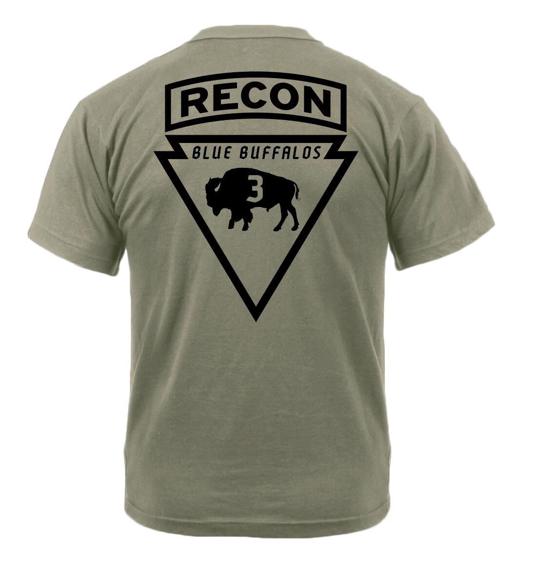 3rd Platoon "Blue Buffalos" B TRP 1-32 CAV Coyote T-Shirt