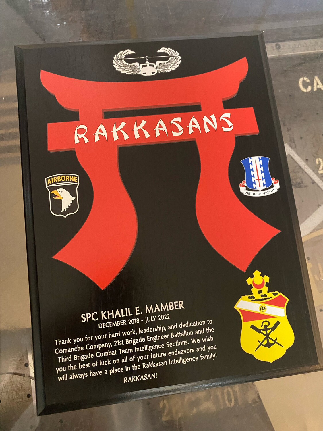 Rakkasans Plaque - 9"x12"