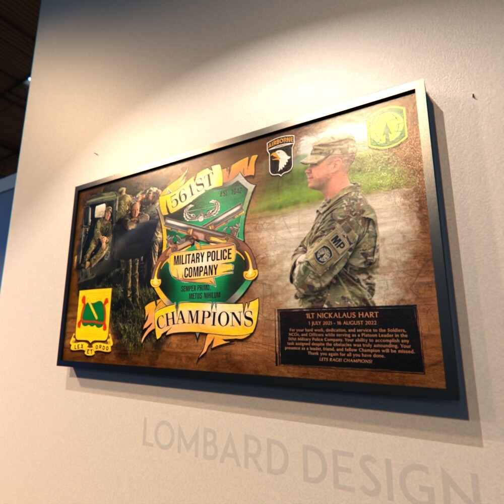 561st MP Co. "Champions" Wood Photo Plaque - 28.25"x15.25"