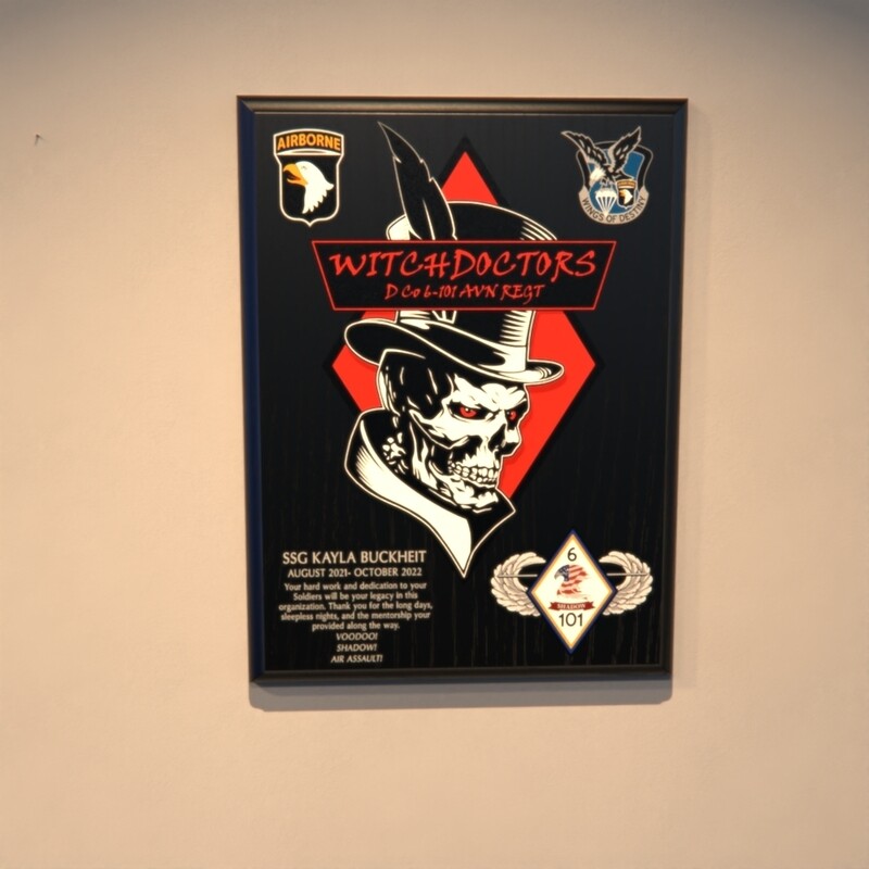 D Co "Witchdoctors" 6-101 AVN - 9"x12" Plaque