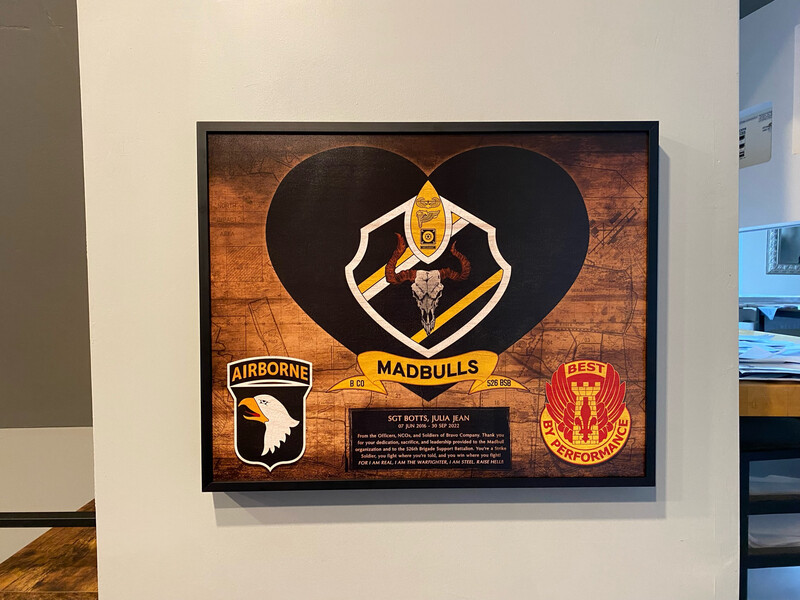 B Co &quot;Madbulls&quot; 526 BSB Stained/Painted wood Plaque - 20.5&quot;x16.5&quot;