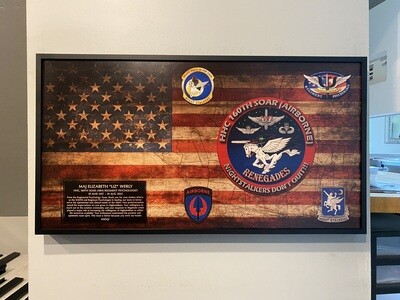 HHC &quot;Renegades &quot; 160th Rustic Flag Plaque - 28.25&quot;x15.25&quot;