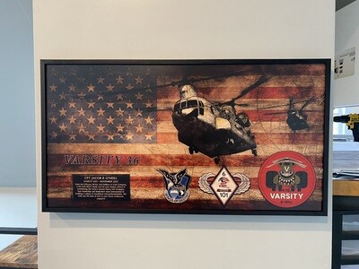 G Co &quot;Varsity&quot; 6-101 AVN Rustic Flag Plaque - 28.25&quot;x15.25&quot;