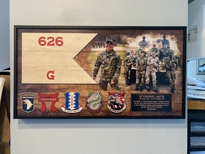 G Co "Workhorse" 626 BEB Guidon and Photo Plaque - 28.25"x15.25"