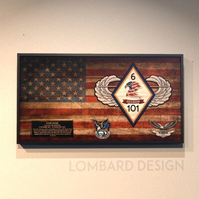 6-101 AVN &quot;Shadow of the Eagle&quot; Rustic Flag Plaque - 28.25&quot;x15.25&quot;