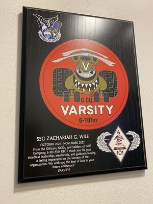 G Co Varsity 6-101 AVN - 9&quot;x12&quot; Plaque
