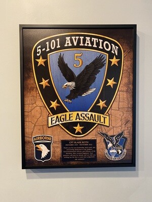 5-101 AVN REGT Wood Plaque- 16.5&quot;x20.5&quot;