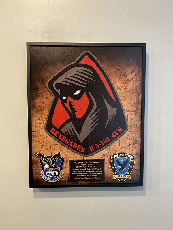 E Co "Renegades" 5-101 AVN Wood Plaque - 16.5"x20.5"