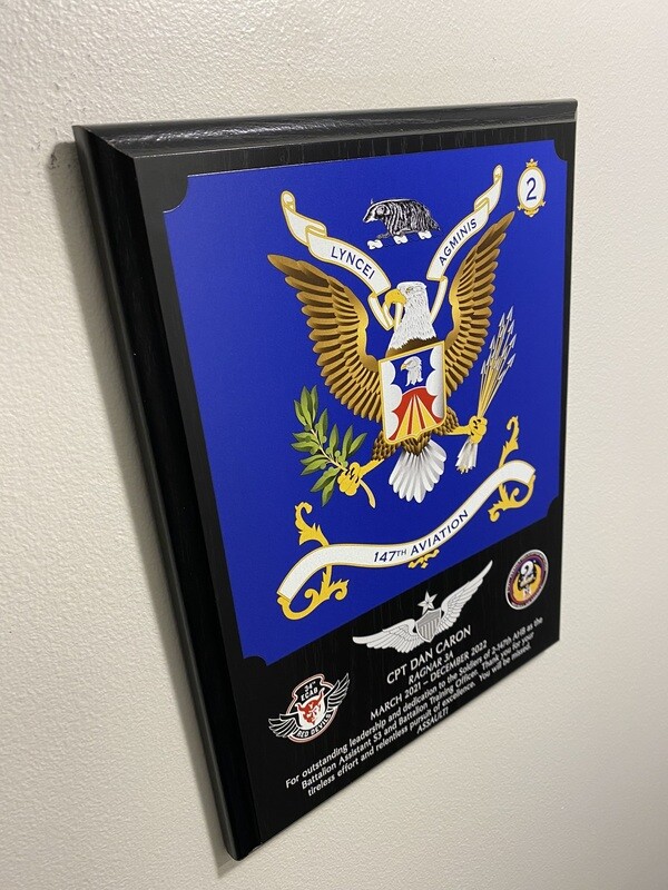 2-147th AHB Colors Plaque - 9"x12" Wood Plaque